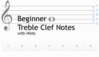 Note Names Beginner Treble Clef With Hints
